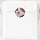 Sticker rond classique pour chien de secourt (Sac)