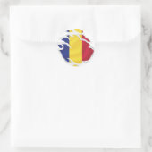 Sticker rond classique pour drapeau arraché en Rou (Sac)