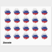 Sticker rond classique pour drapeau arraché en Rus (Feuille)