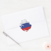 Sticker rond classique pour drapeau arraché en Rus (Enveloppe)
