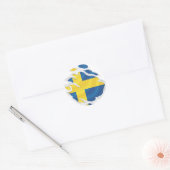 Sticker rond classique pour drapeau arraché Suède (Enveloppe)