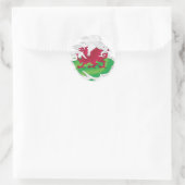 Sticker rond classique pour drapeau déchiré au Pay (Sac)