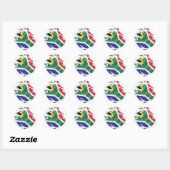 Sticker rond classique pour drapeau déchiré en Afr (Feuille)