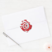 Sticker rond classique pour drapeau déchiré en Tun (Enveloppe)