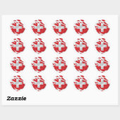 Sticker rond classique pour drapeau déchiré Suisse (Feuille)