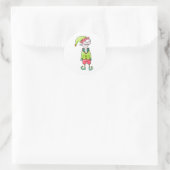 Sticker rond classique pour elfe de Noël drôle (Sac)