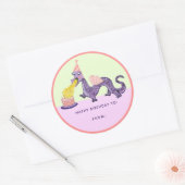 Sticker rond classique pour fille Dragon Anniversa (Enveloppe)