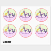 Sticker rond classique pour fille Dragon Anniversa (Feuille)