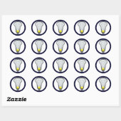 Sticker rond classique pour filles crosse (Feuille)