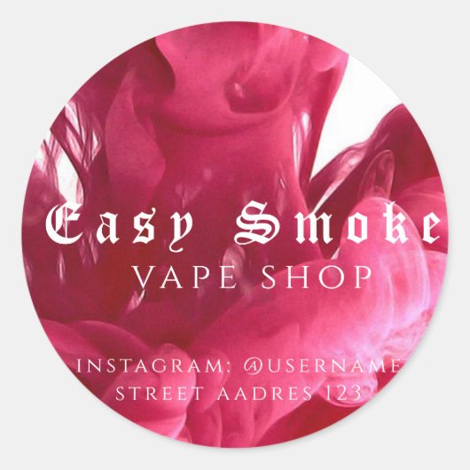 Sticker rond classique pour fumée corolée (Devant)