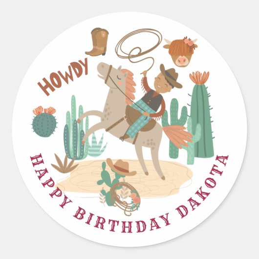 Sticker rond classique pour la fête d'anniversaire (Devant)