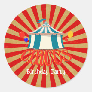 Sticker rond classique pour la fête d'anniversaire