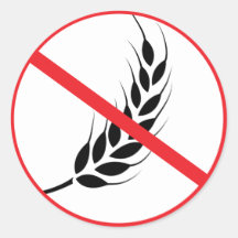 Sticker rond classique pour l'allergie au blé Coel