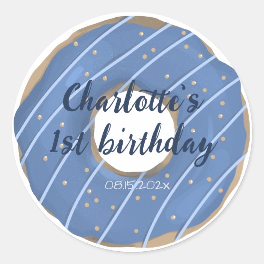 Sticker rond classique pour l'anniversaire de Donu (Devant)