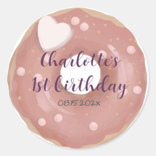 Sticker rond classique pour l'anniversaire de Donu