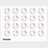 Sticker rond classique pour l'anniversaire de sirè (Feuille)