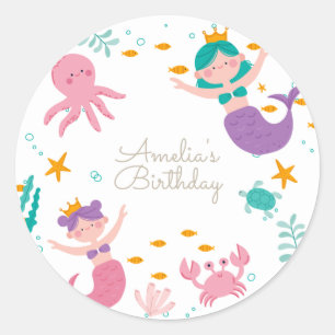 Sticker rond classique pour l'anniversaire de sirè