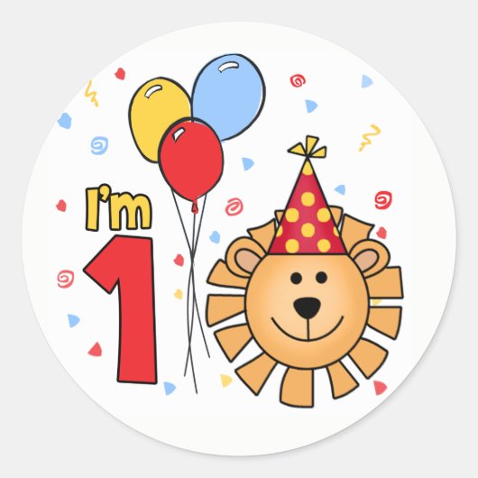 Sticker rond classique pour le premier anniversair (Devant)