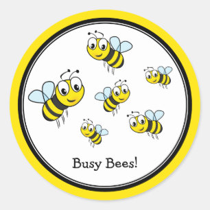 Sticker rond classique pour les abeilles à bosse 