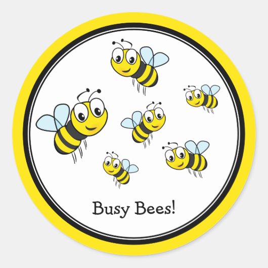 Sticker rond classique pour les abeilles à bosse p (Devant)