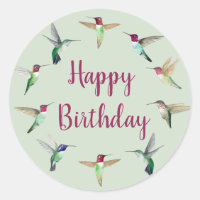 Sticker rond classique pour les colibris