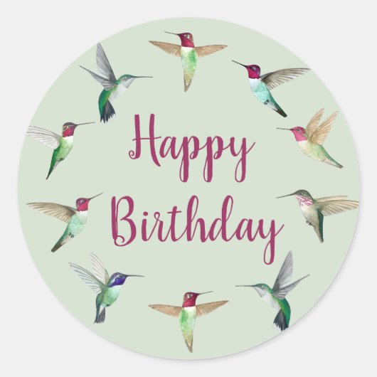 Sticker rond classique pour les colibris (Devant)