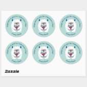 Sticker rond classique pour petits Valentine (Feuille)