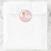 Sticker rond classique Princess Baby shower (Sac)