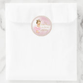 Sticker rond classique Princess Baby shower (Sac)