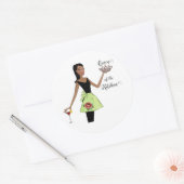 Sticker rond classique "Queen of the Kitchen" (Enveloppe)