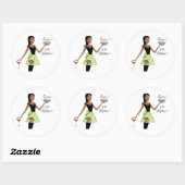 Sticker rond classique "Queen of the Kitchen" (Feuille)