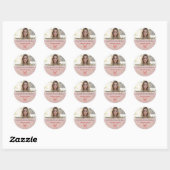Sticker rond classique Quinceanera Photo Merci (Feuille)