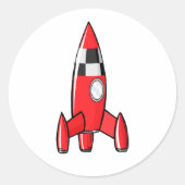 Sticker rond classique Red Toy Rocket (Devant)