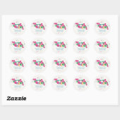 Sticker rond classique rétro Merry et brillant (Feuille)
