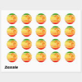 Sticker rond classique Retro Palm Tree (Feuille)