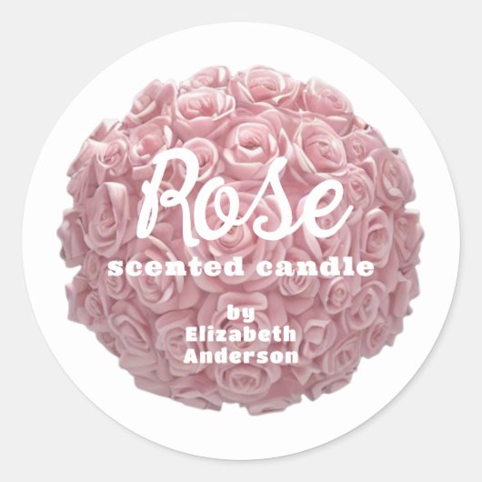Sticker rond classique rose (Devant)