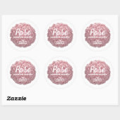 Sticker rond classique rose (Feuille)