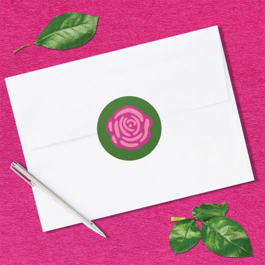 Sticker rond classique Rose de jardin