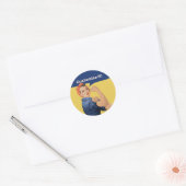 Sticker rond classique Rosie Riveter (Enveloppe)