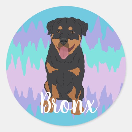 Sticker rond classique Rottweiler (Devant)