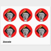 Sticker rond classique rouge Lacrosse pour aînés (Feuille)