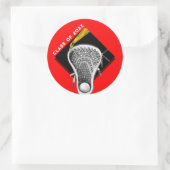 Sticker rond classique rouge Lacrosse pour aînés (Sac)