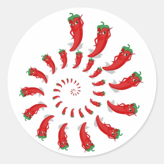 Sticker rond classique rouge poivre Diva (Devant)