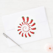 Sticker rond classique rouge poivre Diva (Enveloppe)