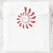 Sticker rond classique rouge poivre Diva (Sac)