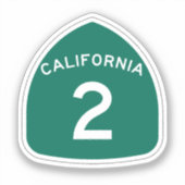 Sticker rond classique Route 2 de Californie (Recto)