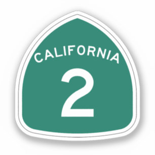 Sticker rond classique Route 2 de Californie