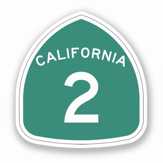 Sticker rond classique Route 2 de Californie (Recto)