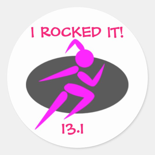 Sticker rond classique, Running Girl 13.1 (Devant)