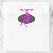 Sticker rond classique, Running Girl 13.1 (Sac)